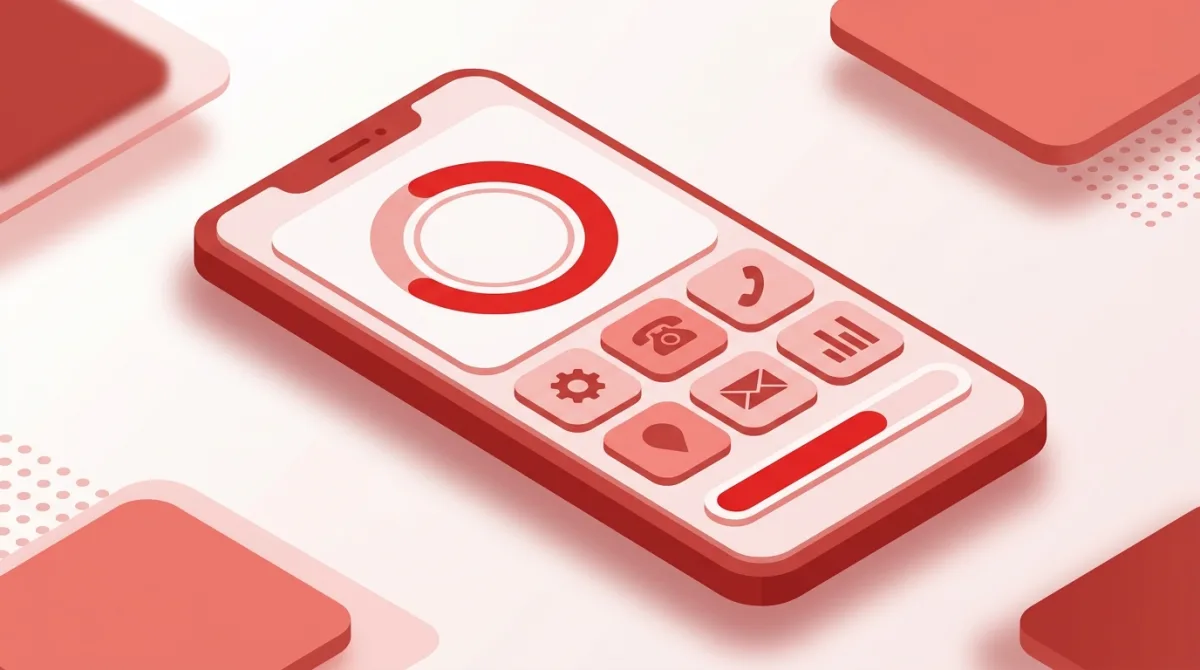 Illustration d'une application mobile de gestion de forfait sur smartphone