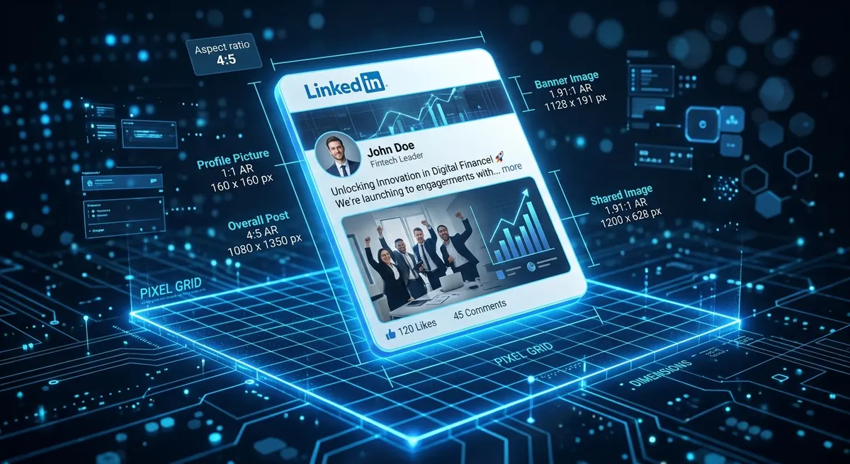 Dimension image carré LinkedIn : formats et pixels 2026