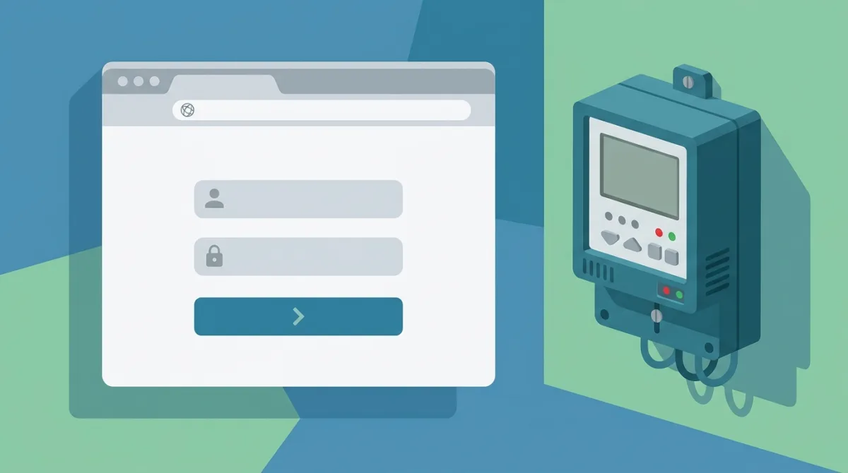 Écran de connexion à un espace client d'énergie avec un compteur électrique