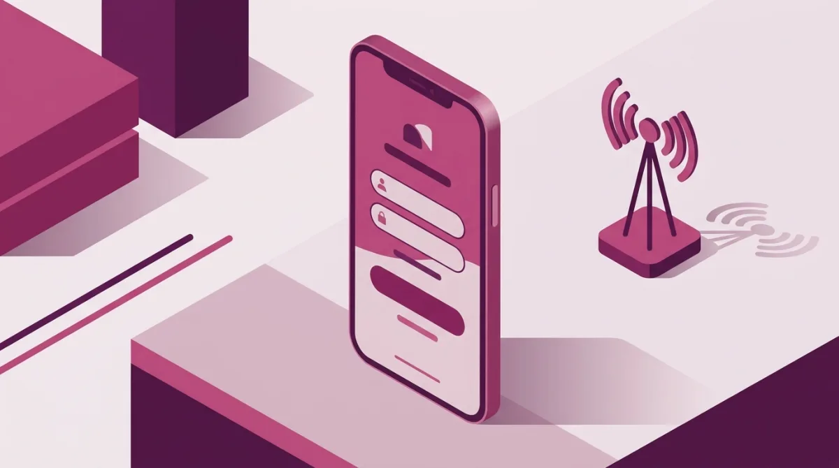 Illustration d'un ecran de connexion a un compte mobile sur smartphone