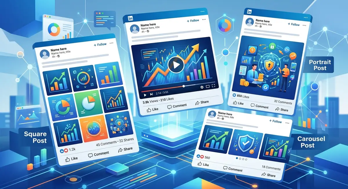 Formats LinkedIn : tailles images, posts et vidéos 2026
