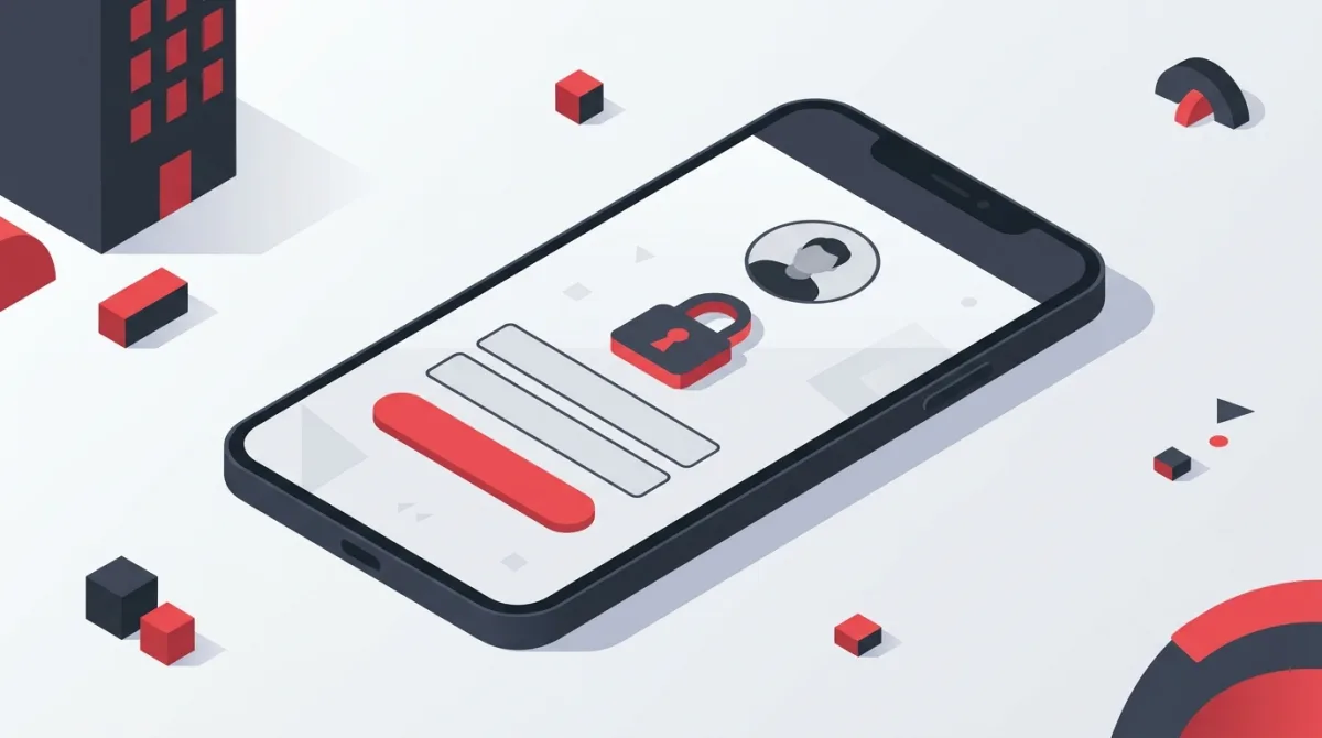 Illustration d'un smartphone affichant un écran de connexion à un espace abonné mobile