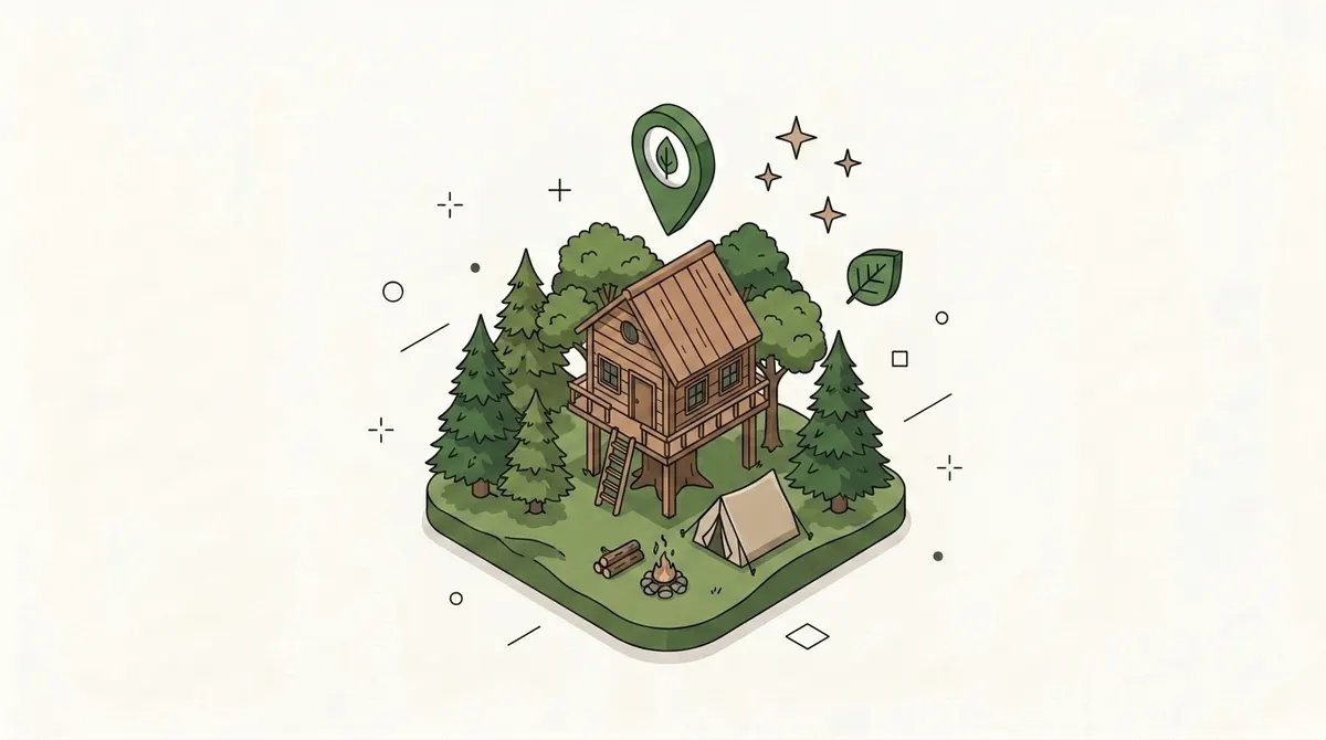 Cabane en bois dans la nature, hébergement éco-responsable type GreenGo
